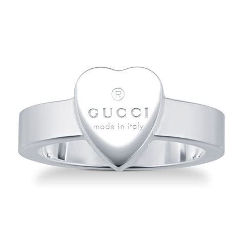 gucci trademark silver heart ring|gucci heart ring silver.